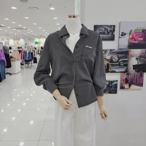 [비지트인뉴욕]포켓자수 스트라이프 긴팔셔츠블라우스 VA9LS90M_