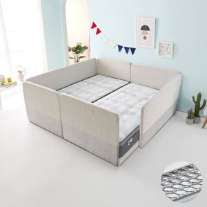 꽃잠 1500 둥지형 패밀리 가족침대 싱글+싱글+본넬매트