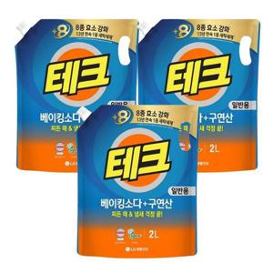 [LG생활건강] 테크 베이킹소다 구연산 액체세제 일반용 리필 2L 3개
