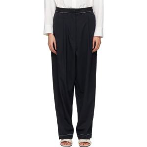 25 FW 까레라 여성 네이비 테일러링 스티치 슬랙스 242909F087012