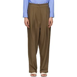 25 FW 까레라 여성 브라운 테일러링 스티치 슬랙스 242909F087013