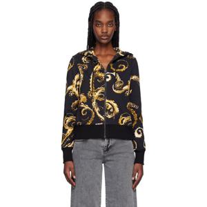 25 FW 베르사체진스꾸뛰르 여성 블랙 집업 후드티 242202F097002