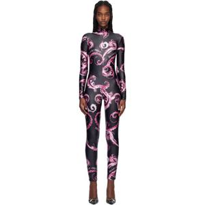 25 FW 베르사체진스꾸뛰르 여성 블랙   퍼플 크로모 꾸뛰르 점프수트 242202F070001