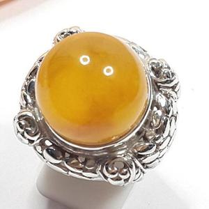[블루케이] 엔틱 옐로우호박 원석 반지241115-12