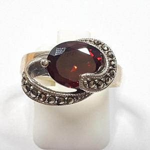 [블루케이] 실버925 레드가넷 합성석 반지241114-22