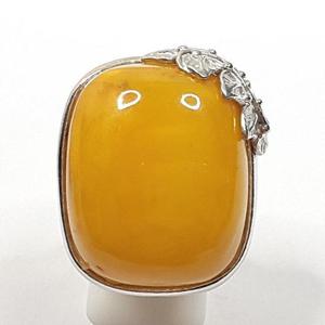 [블루케이] 엔틱 옐로우호박 원석 반지241115-11