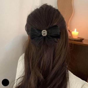 클래식한 실크 벨뱃 리본 디자인 여성 예쁜 머리핀