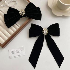 고급스러운 벨벳 리본핀 리본끈핀 두가지 타입 머리핀