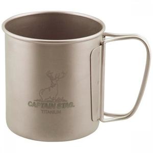캡틴 스태그 UH-4502 [아웃도어컵, 머그, 텀블러, 싱글 머그, 300ml, 접이식 핸들, 경량, 티타늄, 일본산, 츠바메산조]