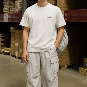 [뉴발란스 주니어]NB 뉴발란스 애슬레틱 574패치 코튼 반팔티 씨솔트 MT51962-SST