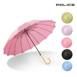 POLICE 파스텔 장우산 반자동 초경량 휴대용 무지 학생우산 우드 자동우산 장마 봄상품 여름상품