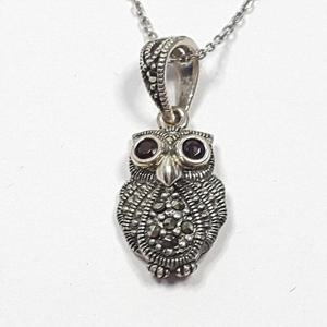 [블루케이] 실버925부엉이 가넷 원석 목걸이241203-17