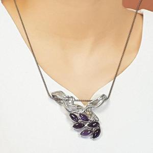 [블루케이] 엔틱러프작품 자수정 원석목걸이241202-11