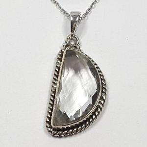 [블루케이] 실버925반달 백수정 원석 목걸이241203-22