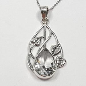 [블루케이] 실버925엔틱 백수정 원석 목걸이241203-23