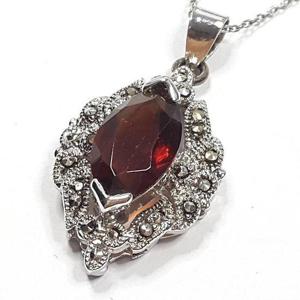 [블루케이] 실버925 가넷 합성석 목걸이241203-20