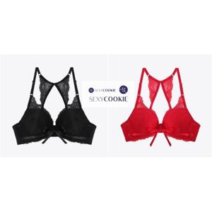[섹시쿠키]핫핑크,블랙 리본 레이스 빽포인트 브라 2종택1 SCWBZ101SCWBZ105