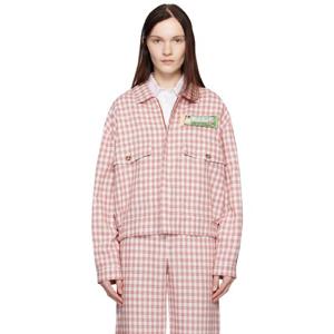 25 FW 모스키노 여성 레드 체크 재킷 251132F063000