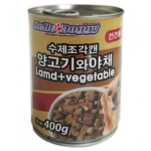 헬로도기 수제조각캔 양고기와 야채400g(주식캔)