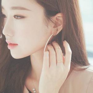 [키치아일랜드] 빛솔 큐빅 은침 링귀걸이 5cm