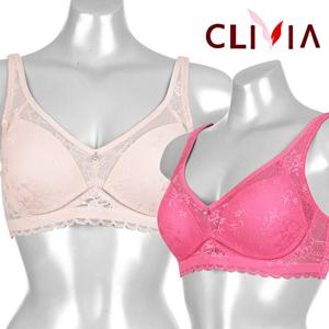 크리비아 여성 플라워 레이스 노와이어 브라 1789