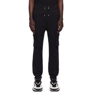 25 FW 발망 남성 블랙 발망 파리 프린트 카고 팬츠 251251M190002