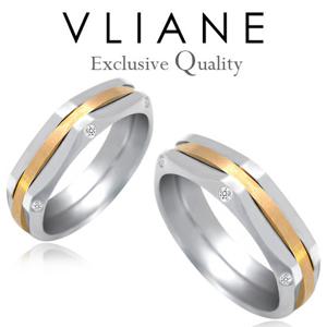 [브리앙] 18K 헥사곤 다이아몬드 커플링 세트 (금반지,명품,예물)