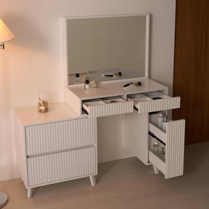 레시 템바보드 2단 서랍 확장형 수납 화장대 거울세트 2color (착불)