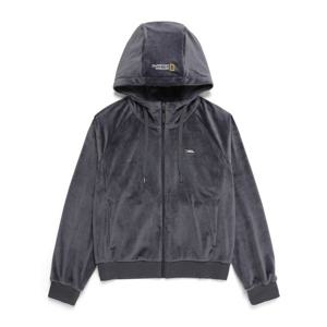 내셔널지오그래픽 N244WFT090 여성 베이라 벨벳 트레이닝 후드 집업 BLUE GREY