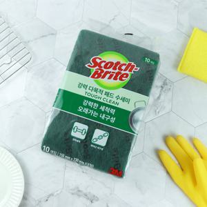 3M 스카치브라이트 강력 다목적 패드 수세미 (대형) 10개입