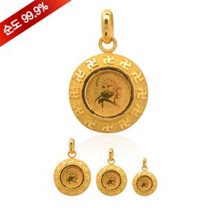 순금 불교 달마도 펜던트 37.5g 24k [K2822]