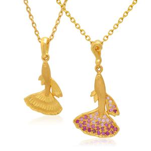 여자 순금 목걸이 18.75g [큐빅 구피 물고기]