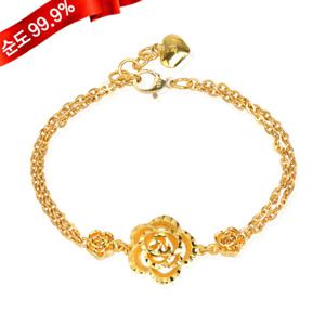 여자 순금 팔찌 11.25g 24K [러브 장미]