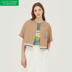 [베네통]베티 체크 반팔 자켓_BAJK01341