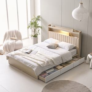 [기획특가] 트리플 벨로스 LED 수납형 침대 Q_독립 매트리스