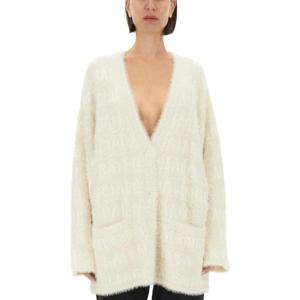 발렌시아가 여성 화이트 V넥 가디건 769146_T62309002