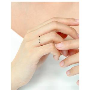 로이드 컬러 볼 체인링 블랙 14K 반지 LRS2114BG