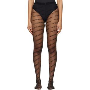 25 FW 베트멍 여성 블랙 Wolford 모노그램 로고 스타킹 222669F076000