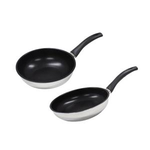 리빙아트 디오바코 IH티타늄코팅 스텐 후라이팬세트 2종A 후24+웍24