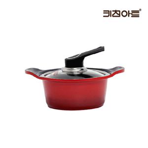 키친아트 S100G 주물냄비 세라믹코팅 양수냄비 16cm