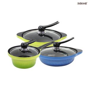 키친아트 Y시리즈 주물냄비 세라믹코팅 냄비세트 3종D 편18+양24+전24