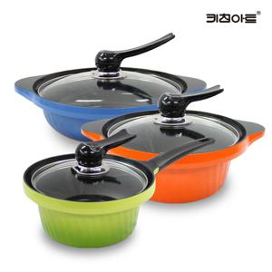 키친아트 Y시리즈 주물냄비 세라믹코팅 냄비세트 3종A 편18+양20+전24