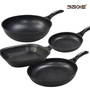 키친아트 첼로 주물후라이팬 마블코팅 후라이팬세트 4종B 후20+28+사각후27+웍28