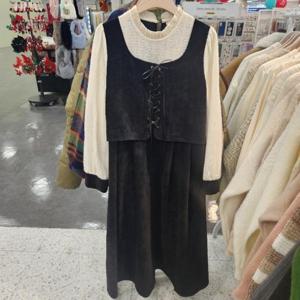 밀스튜디오 HC03 가죽끈리본포인트 원피스 LQCOPS102