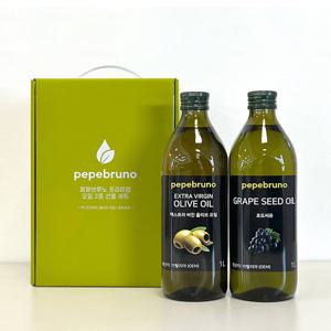 페페브루노 선물세트 (엑스트라버진 올리브오일 1L + 포도씨유 1L)