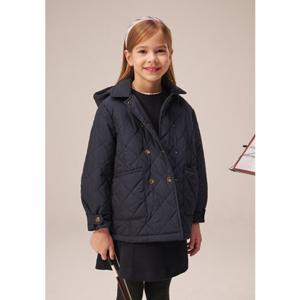 빈 BEEN 25년 SS BZ12CT02NV 네이비 후드 퀼팅 반 코트