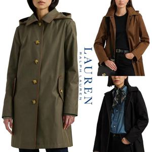 폴로 랄프로렌 10343588 여자 인조가죽 트림 후드 자켓