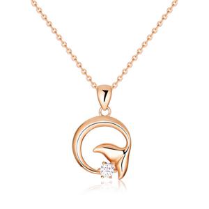 [비앤비골드] 14K 라운드 웨일 커브 고래꼬리 체인 목걸이 NPN40778