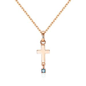 [비앤비골드] 14K 청다이아 딸랑이 십자가 펜던트 NPP40633