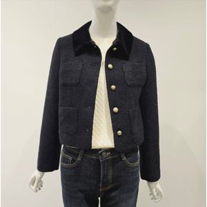 [비지트인뉴욕]디테쳐블 벨벳 카라 숏자켓 VB1JK71